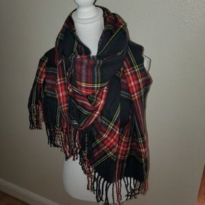 Blanket plaid scarf